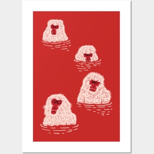 snow monkey Posters and Art